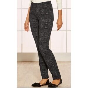 Soft Surroundings Black and Grey Laurel Pull on Pants Sz Medium